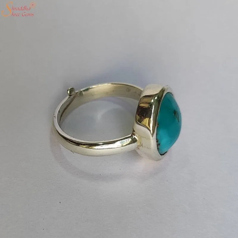 adjustable turquoise firoza gemstone ring