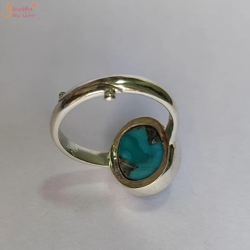 adjustable turquoise firoza gemstone ring