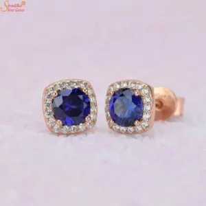 blue sapphire gemstone studs
