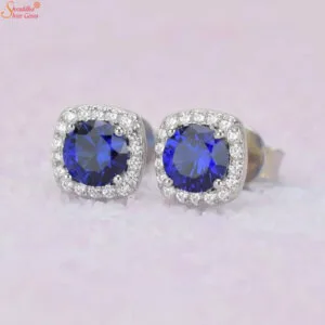 blue sapphire gemstone studs