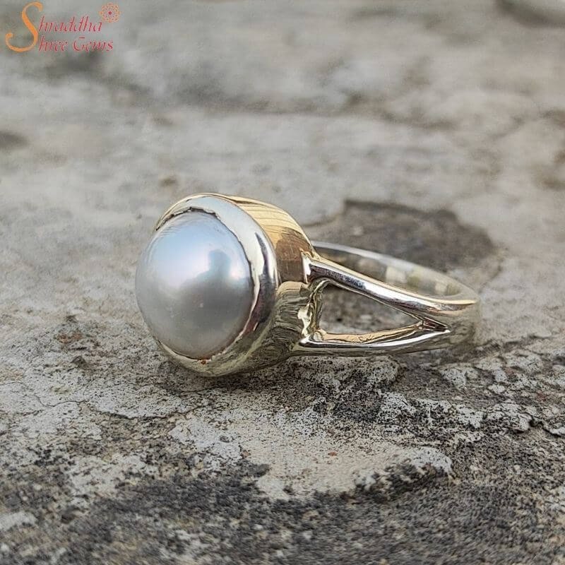 Gold Ring Pearl Designs | Gold Pearl Woman Ring | Pearl Ring Flower Design  - Design - Aliexpress