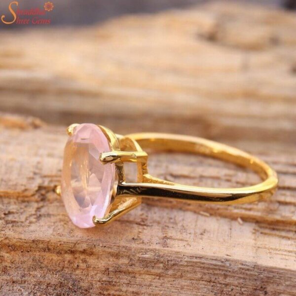 certified rose quartz ring