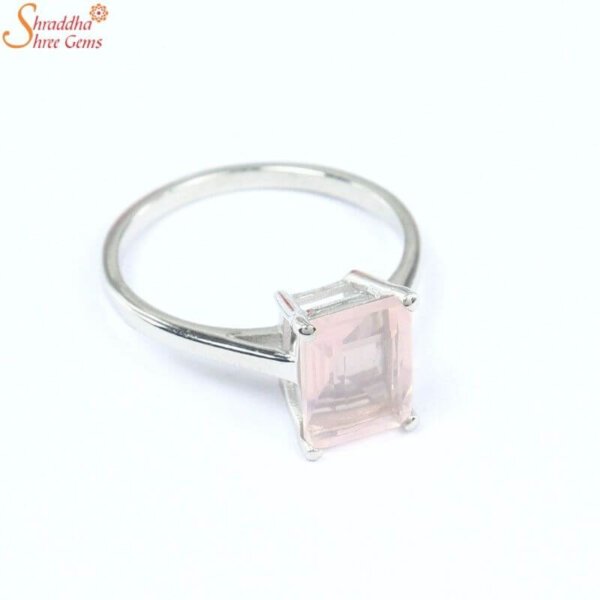 certified rose quartz ring