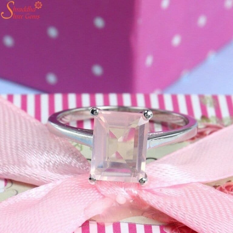 Certified Oval Shape Rose Quartz Ring, Love Ring Shraddha Shree Gems