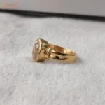 high quality yellow sapphire ring in panchdhatu