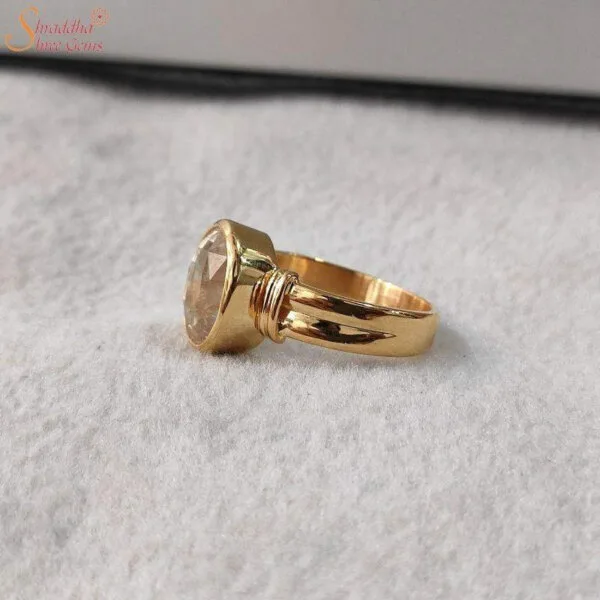 high quality yellow sapphire ring in panchdhatu