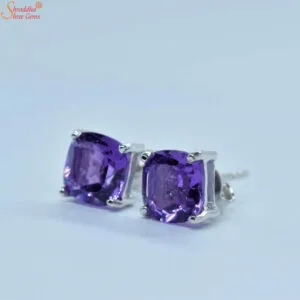 natural amethyst studs