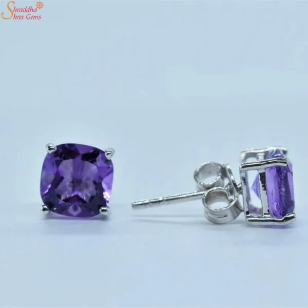 natural amethyst studs