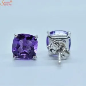 natural amethyst studs