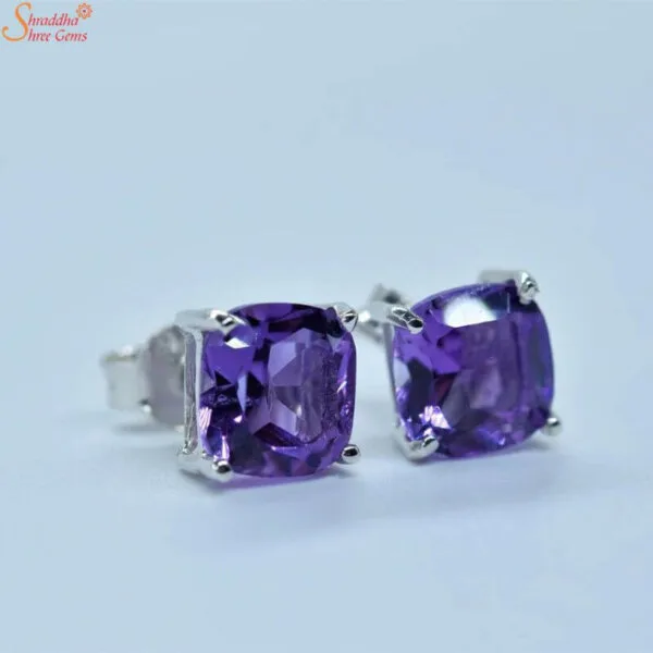 natural amethyst studs