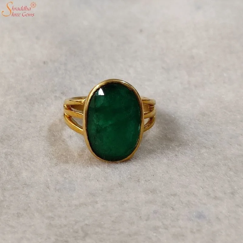 natural emerald panchdhatu ring natural emerald panchdhatu ring