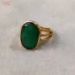 natural emerald panchdhatu ring
