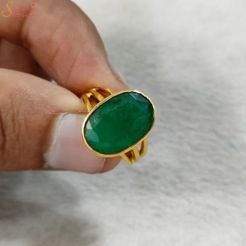 natural emerald panchdhatu ring natural emerald panchdhatu ring