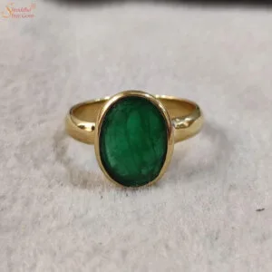 natural emerald panna gemstone ring