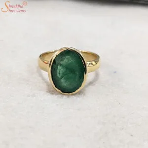natural emerald panna gemstone ring