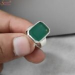 natural emerald panna silver ring