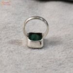 natural emerald panna silver ring