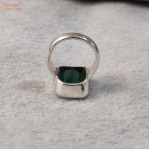 Natural Emerald Silver Ring, Panna Gemstone Ring