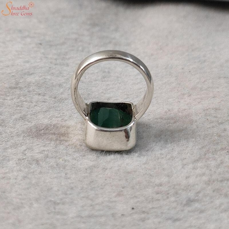 Emerald,Panna Ring With Sliver Medium Quality ,Panna Size 5.50Ct With Lab  Certificate – Asdelo