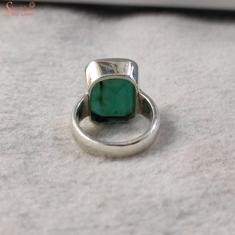Emerald Ring, Handmade Panna Gemstone Ring - Shraddha Shree Gems