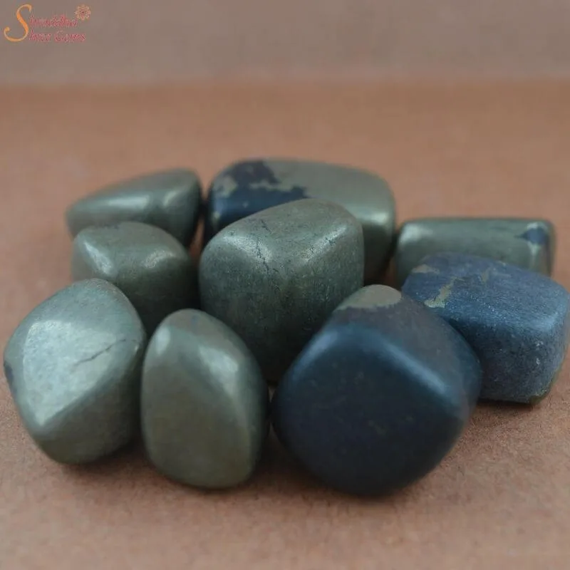 natural pyrite tumble stone
