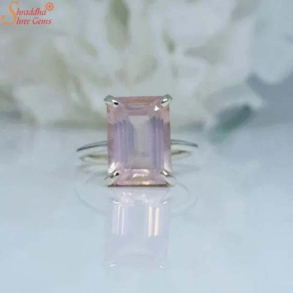 natural rose quartz ring