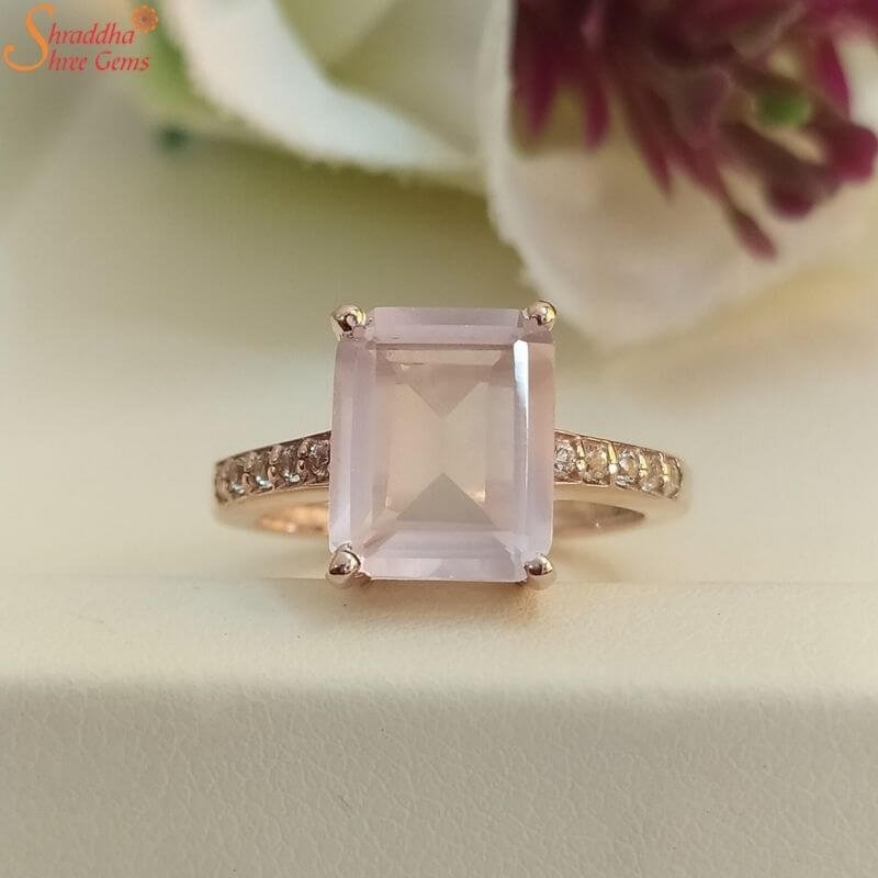Buy rose quartz Ring 9.5 ratti Stone Silver for Men and Women by JAIPUR  GEMSTONE Online - Get 60% Off