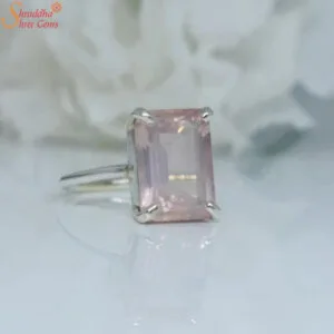 natural rose quartz ring