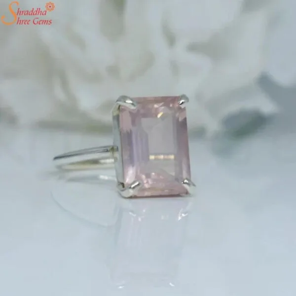 natural rose quartz ring