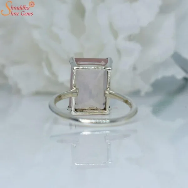 natural rose quartz ring