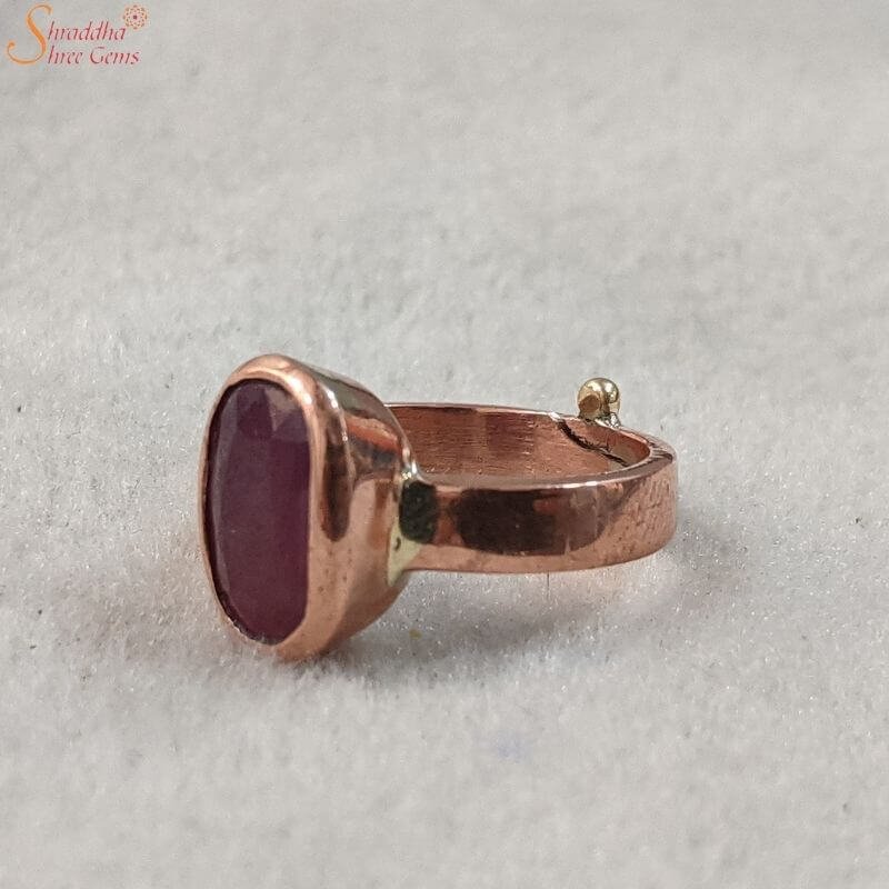 Buy March By FableStreet 18k Gold Plated Silver Ruby Copper Turquoise Ring  online