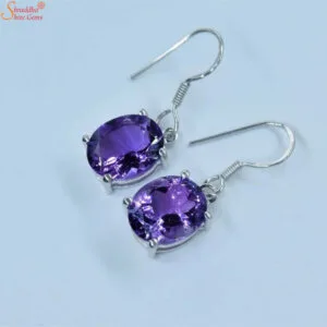 oval shape amethyst earrings