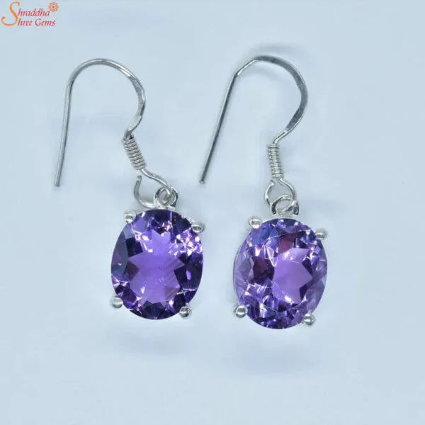 oval shape amethyst earrings