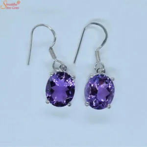 oval shape amethyst earrings