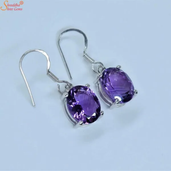 oval shape amethyst earrings