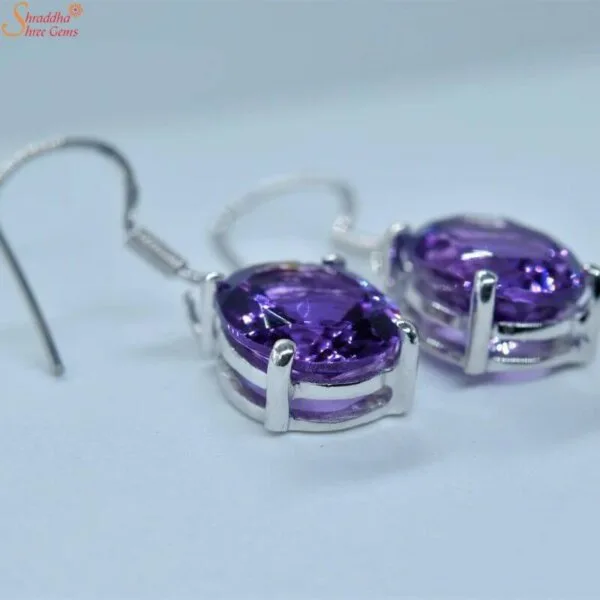 oval shape amethyst earrings