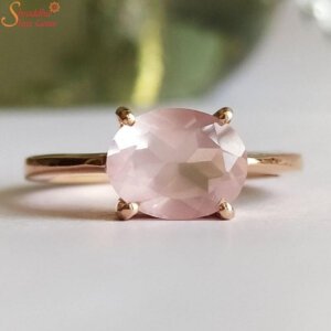 rose quartz panchdhatu ring