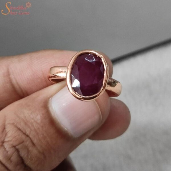 unheated and untreated ruby gemstone ring