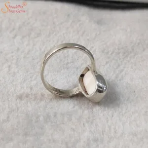 white coral gemstone ring