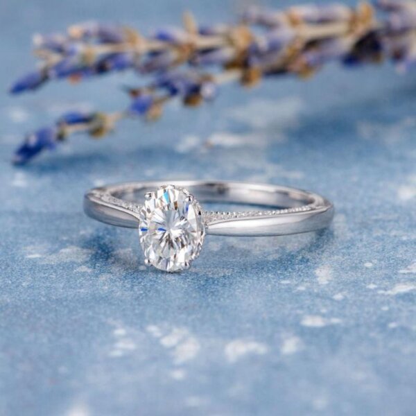 2 carat moissanite diamond solitaire ring