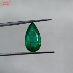 2 Carat Pear Shape Loose Emerald Gemstone, Panna Stone