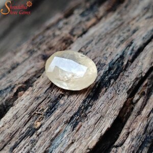 5.87 Carat Natural Ceylon Yellow Sapphire Gemstone, Loose Pukhraj Stone