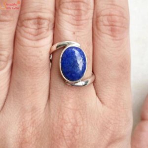 Silver Lapis Lazuli Ring, Natural Handmade Ring