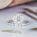 antique moissanite diamond bridal ring set