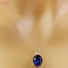 blue sapphire pendant with moissanite diamond