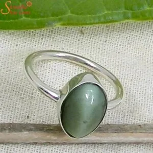 cats eye gemstone silver ring