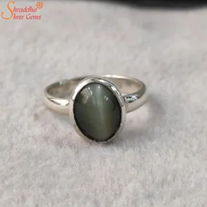 cat's eye sterling silver ring