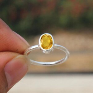 Handmade Citrine Ring, November Birthstone Ring