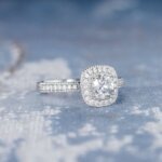 cushion cut moissanite diamond anniversary ring