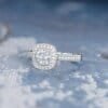 cushion cut moissanite diamond anniversary ring